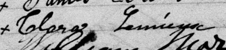 Signature de Clara Lemieux: 25 mai 1885 Signature de Clara Lemieux: 25 mai 1885