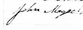 Signature de John Magee: 14 mai 1865 Signature de John Magee: 14 mai 1865