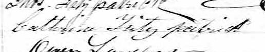 Signature de Catherine Fitzpatrick: 30 janvier 1866