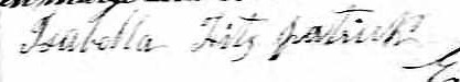 Signature d'Isabella Fitzpatrick: 16 mars 1866 Signature d'Isabella Fitzpatrick: 16 mars 1866