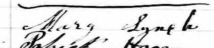 Signature de Mary Lynch: 7 juin 1870 Signature de Mary Lynch: 7 juin 1870