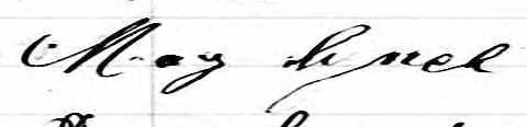 Signature de May Lynch: 25 octobre 1870 Signature de May Lynch: 25 octobre 1870