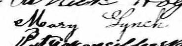 Signature de Mary Lynch: 23 juin 1874 Signature de Mary Lynch: 23 juin 1874