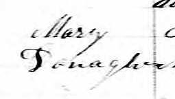 Signature de Mary Donaghoe: 11 janvier 1869