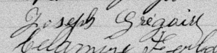 Signature de Joseph Grégoire: 28 janvier 1900 Signature de Joseph Grégoire: 28 janvier 1900