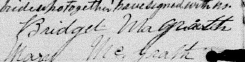 Signature de Bridget Magrath: 8 octobre 1888 Signature de Bridget Magrath: 8 octobre 1888