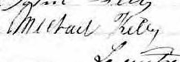 Signature de Michael Kelly: 2 juin 1855 Signature de Michael Kelly: 2 juin 1855