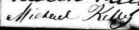 Signature de Michel Kelly: 23 octobre 1858 Signature de Michel Kelly: 23 octobre 1858