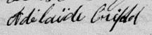 Signature de Adélaïde Crepaut: 7 octobre 1878 Signature de Adélaïde Crepaut: 7 octobre 1878
