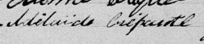 Signature de Adélaïde Crepault: 7 novembre 1881 Signature de Adélaïde Crepault: 7 novembre 1881