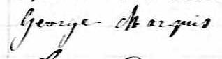 Signature de George Marquis: 12 décembre 1870 Signature de George Marquis: 12 décembre 1870