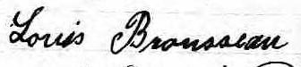Signature de Louis Brousseau: 13 juillet 1870 Signature de Louis Brousseau: 13 juillet 1870