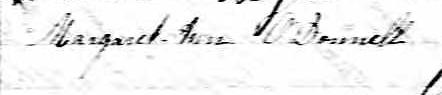 Signature de Margaret Ann O'Donnell: premier décembre 1875 Signature de Margaret Ann O'Donnell: premier décembre 1875