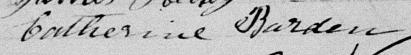 Signature de Catherine Barden: 4 mars 1878