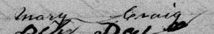 Signature de Mary Craig: 9 juillet 1878
