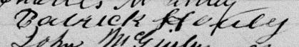 Signature de Patrick Houley: 6 novembre 1878