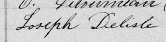 Signature de Joseph Delisle: 26 juillet 1885