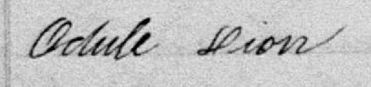 Signature de Odule Dion: 30 avril 1887