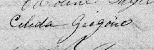 Signature de Celida Grégoire: 28 août 1884