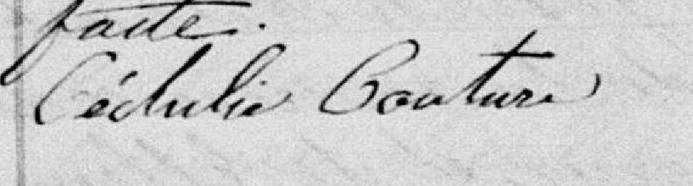 Signature de Cédulie Couture: 6 juillet 1885