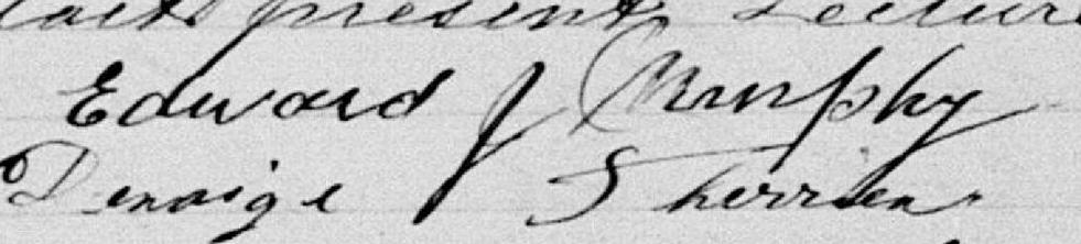 Signature de Edward James Murphy: 17 février 1889 Signature de Edward James Murphy: 17 février 1889