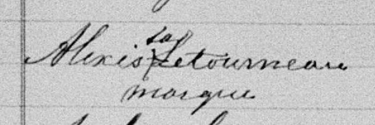Signature de Alexis Letourneau: 22 décembre 1889