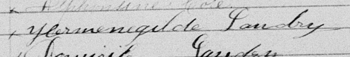 Signature de Hermenegilde Landry: 27 novembre 1891 Signature de Hermenegilde Landry: 27 novembre 1891