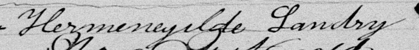 Signature de Hermenegilde Landry: 11 février 1892 Signature de Hermenegilde Landry: 11 février 1892