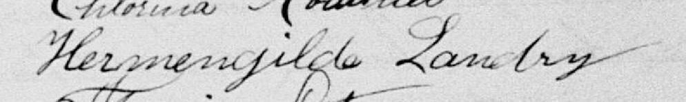 Signature de Hermenégilde Landry: 19 juillet 1897 Signature de Hermenégilde Landry: 19 juillet 1897