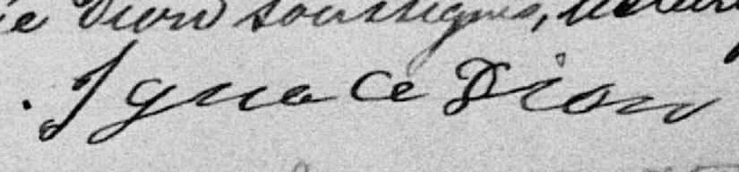 Signature de Ignace Dion: 20 février 1894