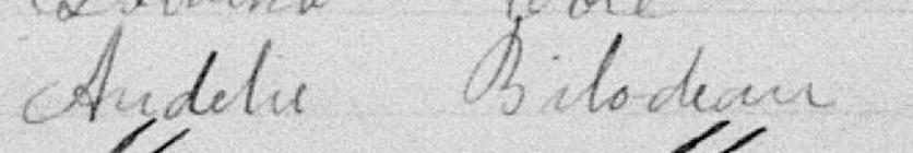Signature de Audelie Bilodeau: 26 février 1900