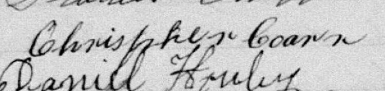 Signature de Chrispher Coarr: 17 mai 1897