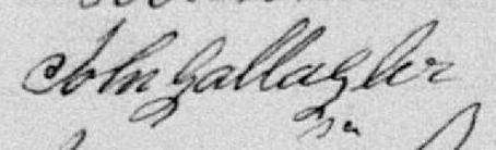 Signature de John Gallaghr: 19 avril 1893