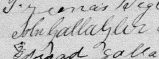 Signature de John Gallagher: 27 février 1899