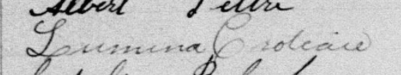 Signature de Lumina Croteau: 8 juillet 1895