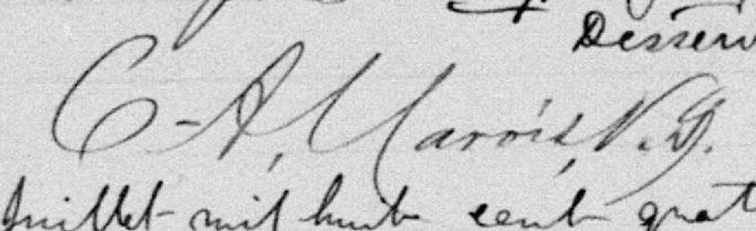 Signature de C. A. Marois N.A.: 9 juillet 1894