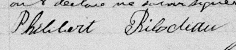 Signature de Philibert Bilodeau: 9 janvier 1897
