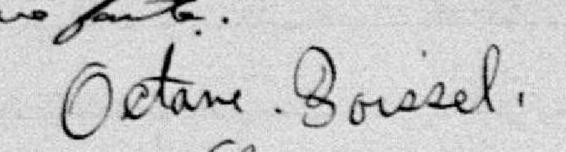 Signature de Octave Boissel: 26 février 1898