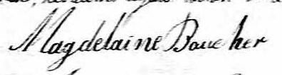 Signature de Magdelaine Boucher: 30 janvier 1827 Signature de Magdelaine Boucher: 30 janvier 1827