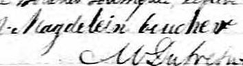 Signature de Magdelein boucher: 24 mai 1833 Signature de Magdelein boucher: 24 mai 1833