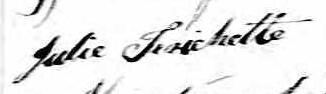 Signature de Julie Frichette: 5 septembre 1837 Signature de Julie Frichette: 5 septembre 1837