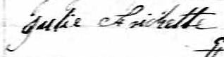 Signature de Julie Frichette: 29 avril 1839 Signature de Julie Frichette: 29 avril 1839