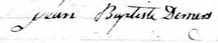 Signature de Jean Baptiste Demers: 2 septembre 1833