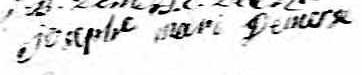 Signature de Josephe Mari Demers: 7 juillet 1801