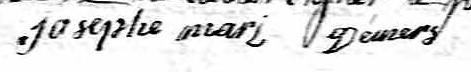 Signature de Josehe Mari Demers: 6 décembre 1803