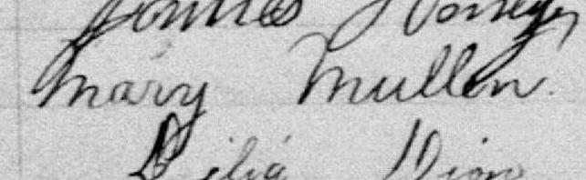 Signature de Mary Mullen: 13 juin 1899 Signature de Mary Mullen: 13 juin 1899