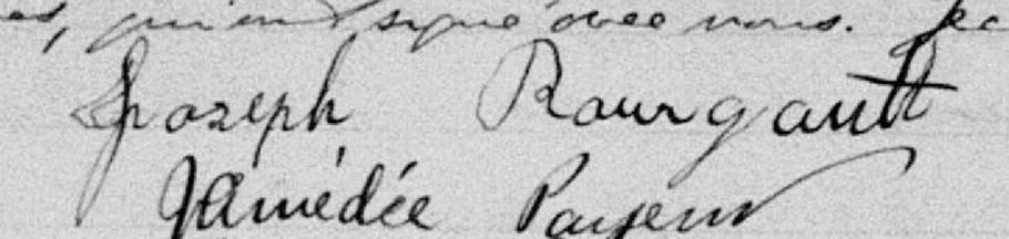 Signature de Joseph Bourgault: 13 août 1900