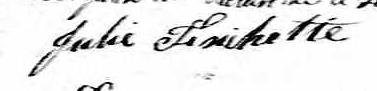 Signature de Julie Frichette: 28 septembre 1824 Signature de Julie Frichette: 28 septembre 1824