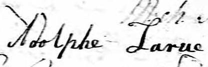 Signature de Adolphe Larue: 13 septembre 1817