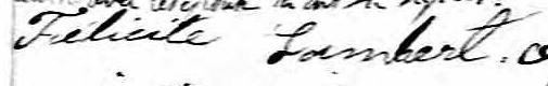 Signature de Félicite Lambert: 7 septembre 1835 Signature de Félicite Lambert: 7 septembre 1835